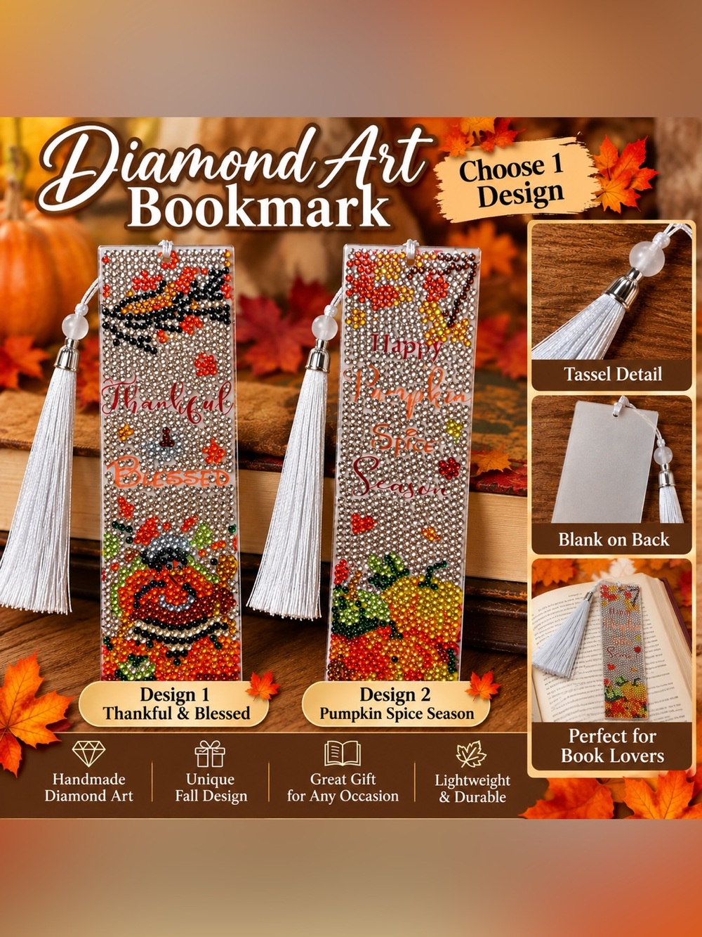 Autumn with White Tassel - Pumpkin Spice Design